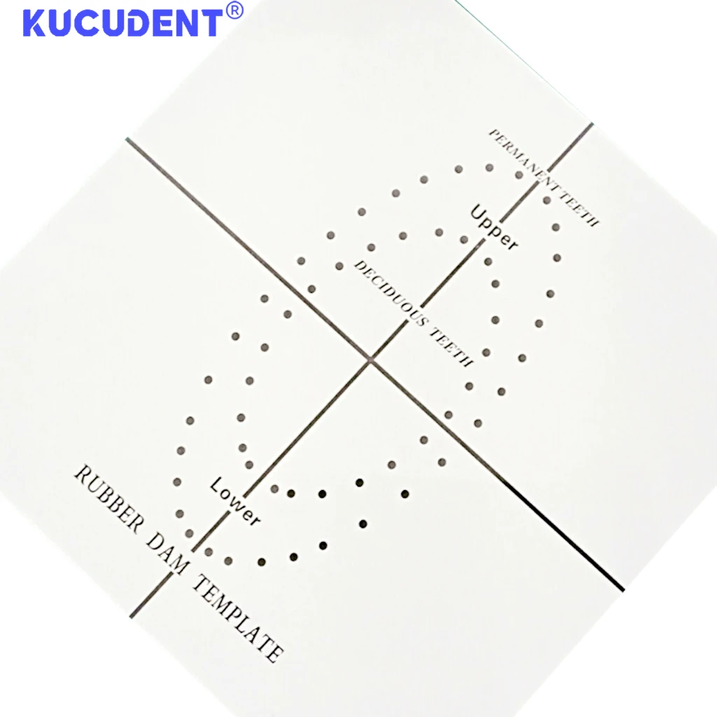 KUCUDEN1Pc Dental Rubber Dam Punch Hole Positioning Board Plastic Double Sided Punches Board Template Endodontic Punch Hole Tool