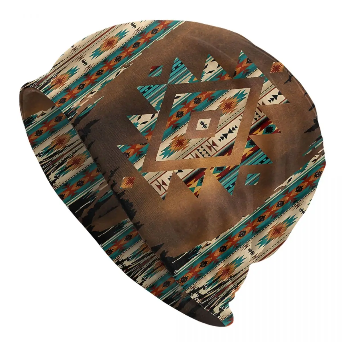 Skullies Beanies Caps Tribal Pattern Aztec Thin Hat Bonnet Hats Men Hip Hop Ski Cap