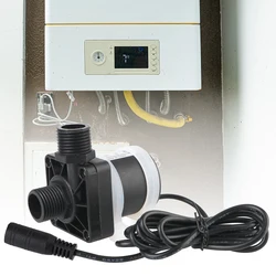Silent 4 Points Threaded Water Heater Shower Floor Heating Booster Pump Brushless Solar Motor Water Pump DC 12V 24V IP68 US Plug