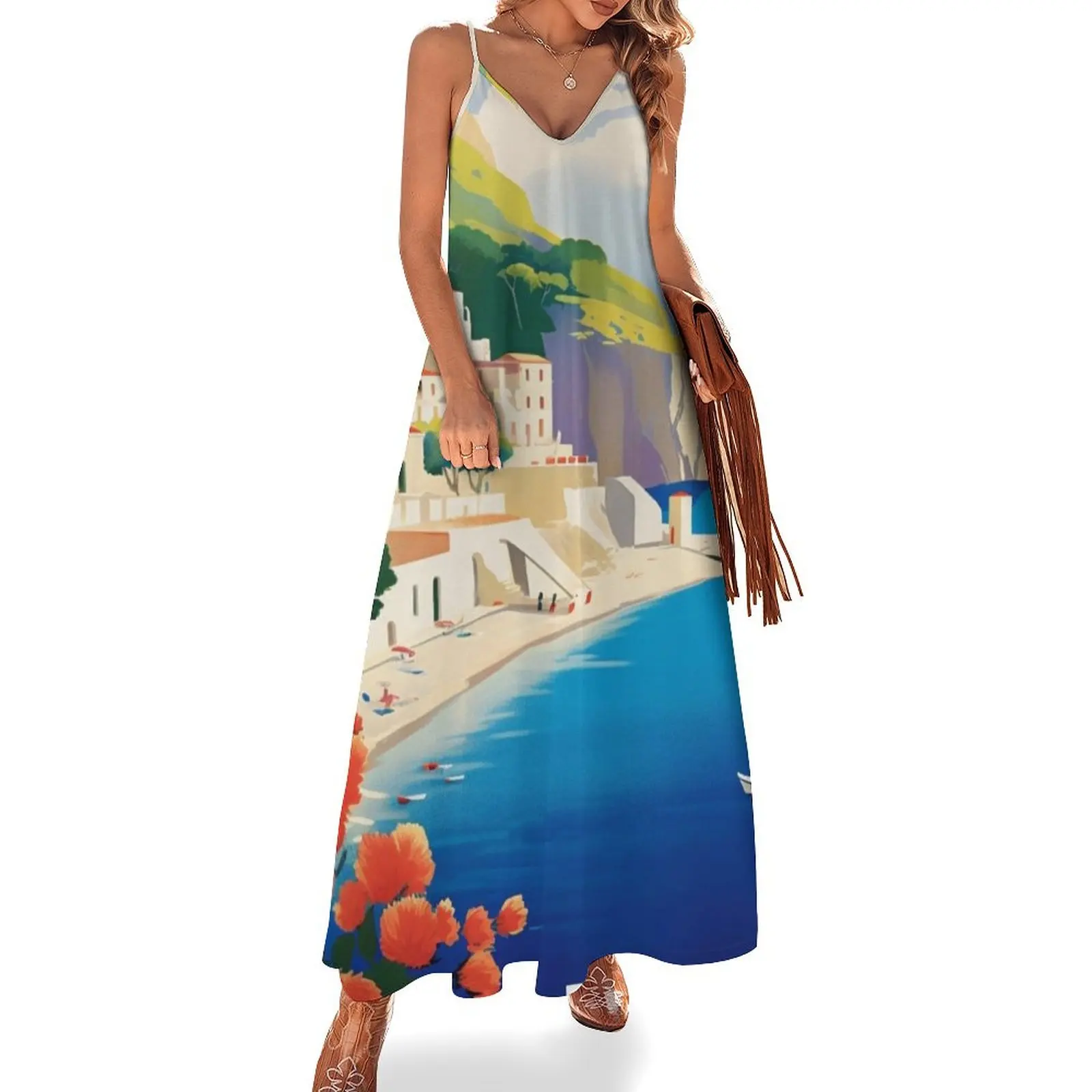 

Capri Travel Poster Sleeveless Dress Dance dresses women's evening dress 2025 dress korean style