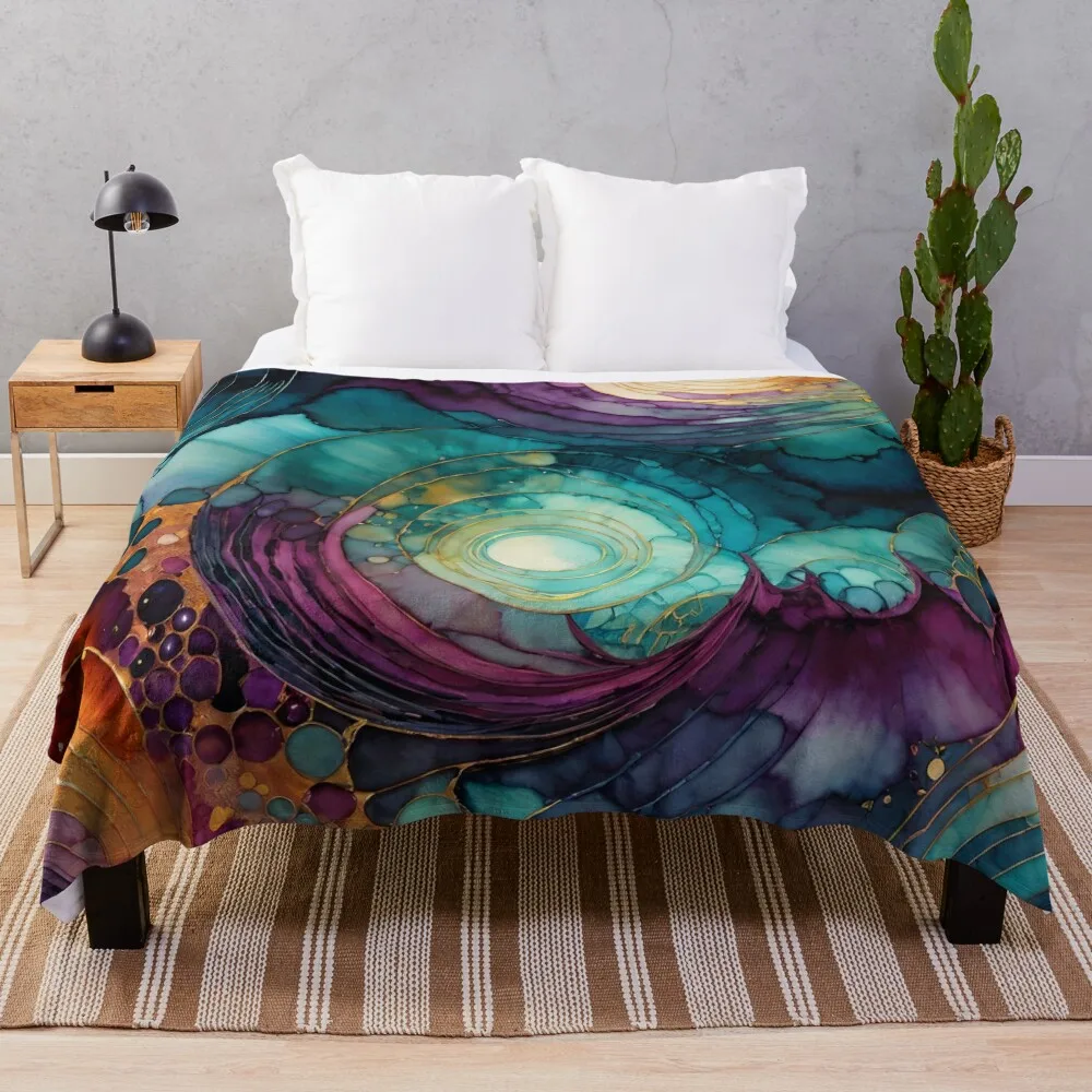 Alcohol ink Throw Blanket Decoratives Fashion Sofas Luxury Thicken Blankets