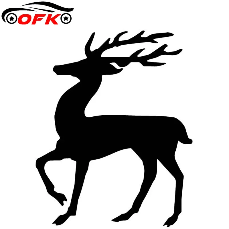 Graceful Deer Car Sticker Pattern Decoration Body of  Decal To Cover Scratches Sunscreen Waterproof PVC. 12.6CM*15.9CM