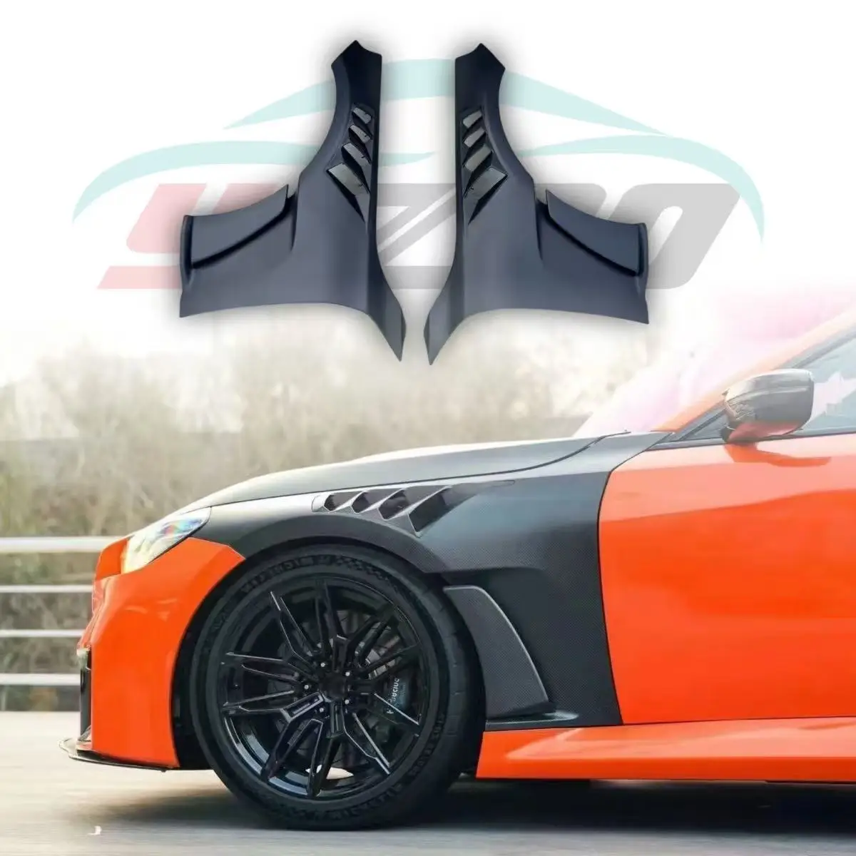 

Комплект боковых крыльев из углеродного волокна в стиле ALP для BMW M2 G87 Coupe 2023 + переднее вентилируемое крыло, автомобильные аксессуары