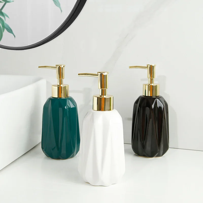 300ml soap dispenser hand sanitizer bottle ceramic dispensing bottle diamond shaped pressing bottle bathroom accessories