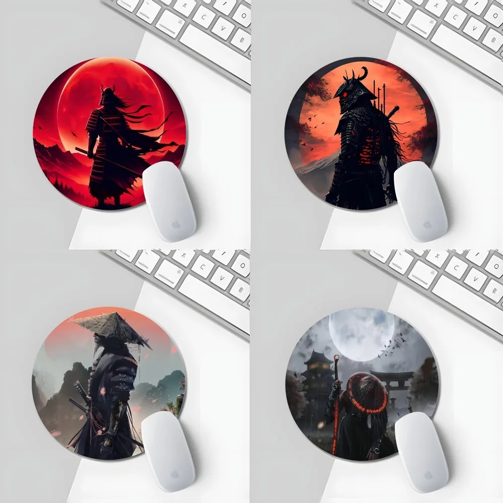 

Moon Samurai Mousepad Animation Round Big Promotion Table Mat Student Computer Keyboard Pad Games Pad for PC Gamer Mousemat