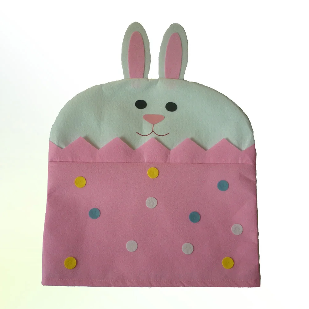 غطاء كرسي أرنب وردي على شكل عيد الفصح، حافظة واقية قابلة للإزالة لتزيين غرفة الطعام والمنزل والفندق والمهرجانات والأرنب #4