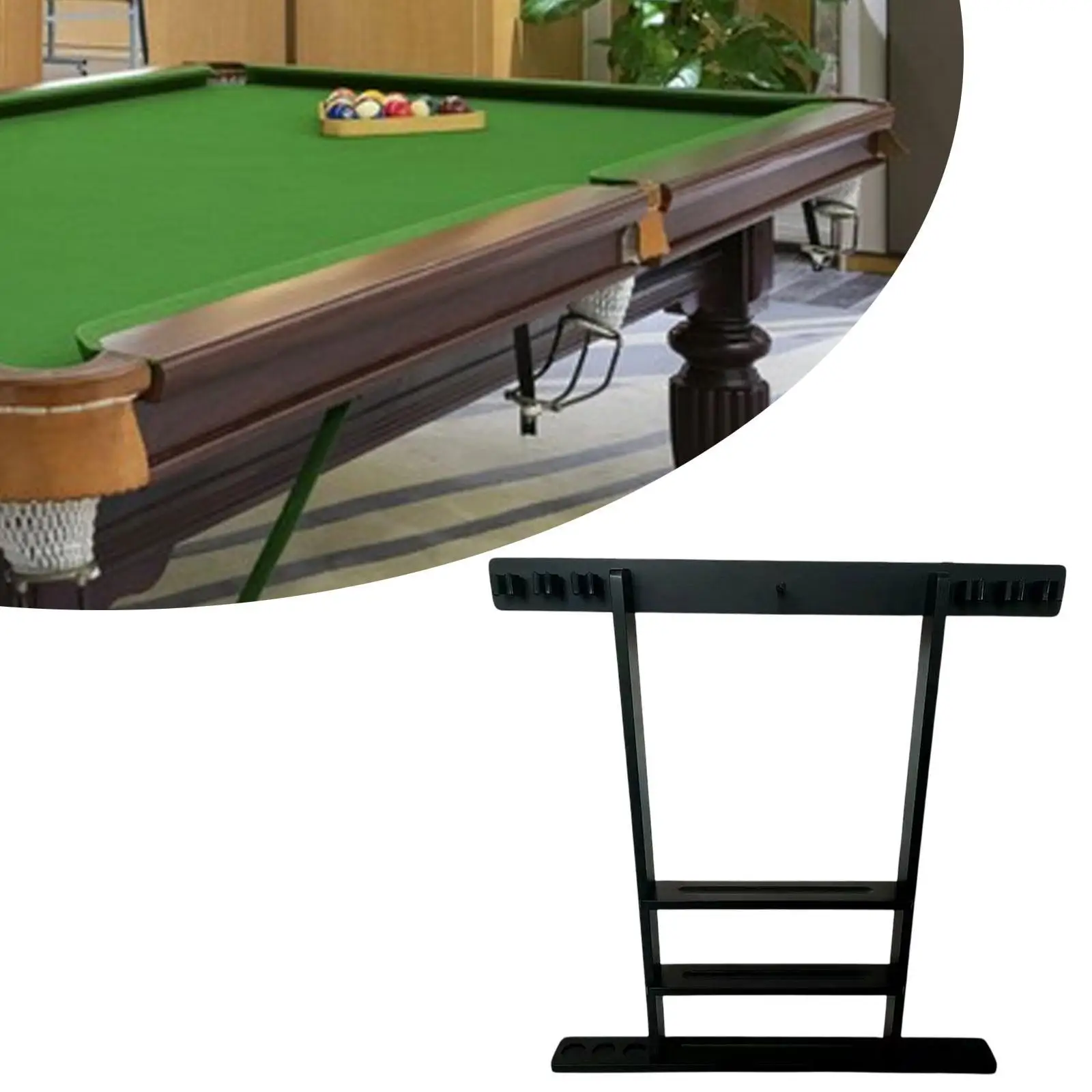 Pool Stick Holder Solid Wood Organizer Ball Storage Shelf Pool Cue Holder Billiard Cue Holder for Bar Snooker Game Game Room