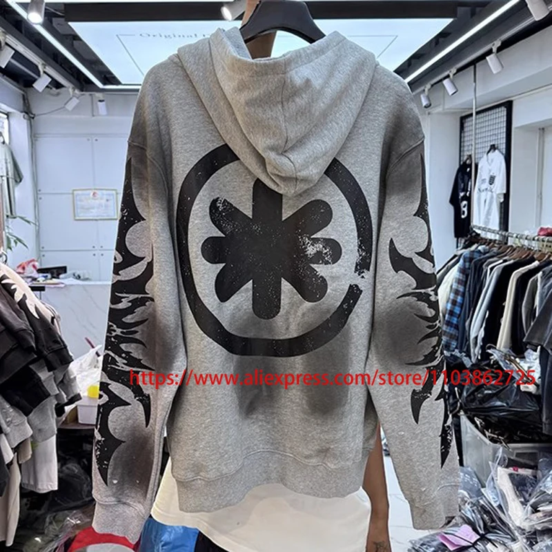 

Europe America High Street Classic Logo Print Hole LOST SHDWS Zip Up Hoody Loose Hip-hop Men Women LOST SHDWS Hoodies Pullovers