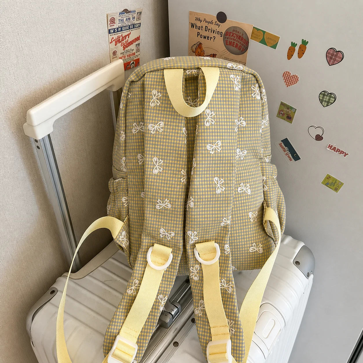 mochila-com-estampa-xadrez-estilo-coreano-mochila-escolar-de-nylon-e-lona-casual-decorada-com-laco-para-uso-diario-e-faculdade