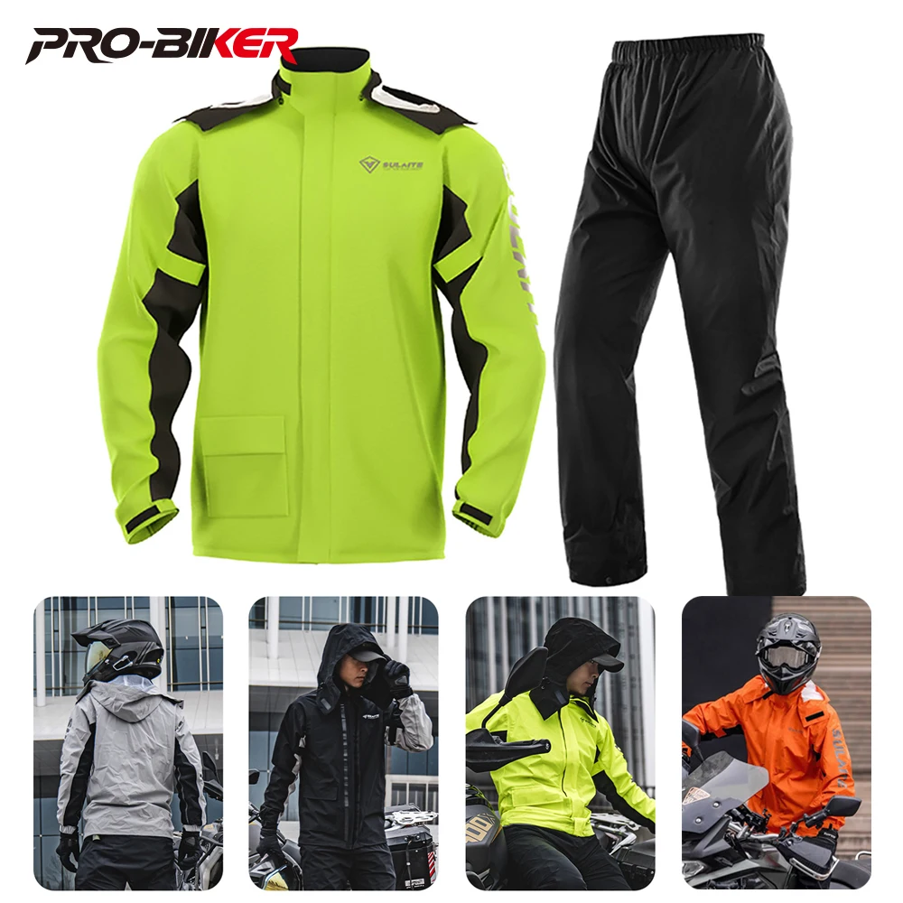 Motorcycle Raincoat Suit Waterproof Foldable Outdoor Motorbike Riding Raincoat Lightweight High-reflection Motocross Raincoat