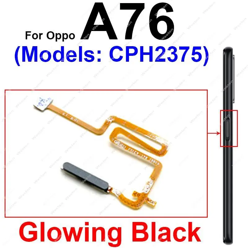 Fingerprint Sensor Flex Cable For OPPO A72 A74 A76 A77 A77S 4G 5G Touch Power Button Finger Print Sensor Flex Ribbon Parts