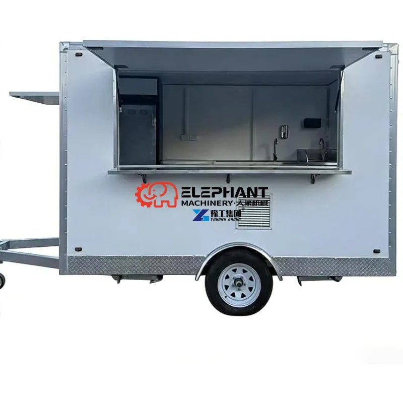 Hot Sale Portable Food Concession Trailer Mobile Kitchen Cart with Sink & Shelf for Outdoor Catering