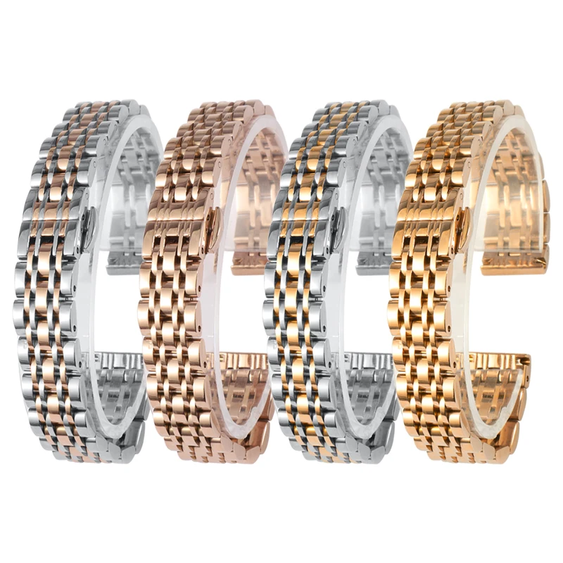 12mm 14mm 16mm 18 watchband For DW Fossil Tissot Swarovski watchband Watch Chain Stainless steel strap silver Rose gold Bracelet