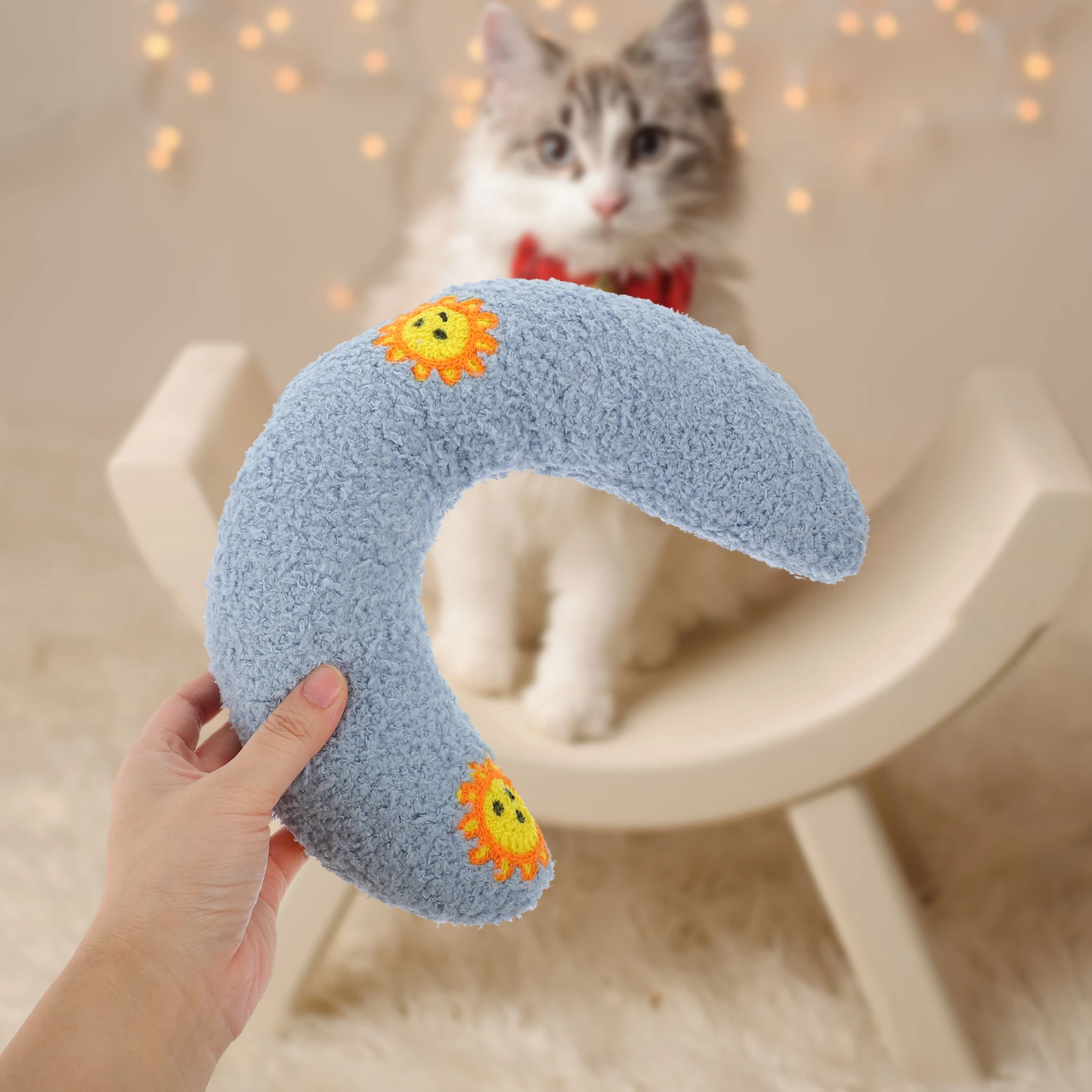 

3pcs Dog Pillow U shaped Neck Protector for Deep Sleep Pink Yellow Dog Sleeping Pillow Blue Kitten Neck Cushion Pet Bed