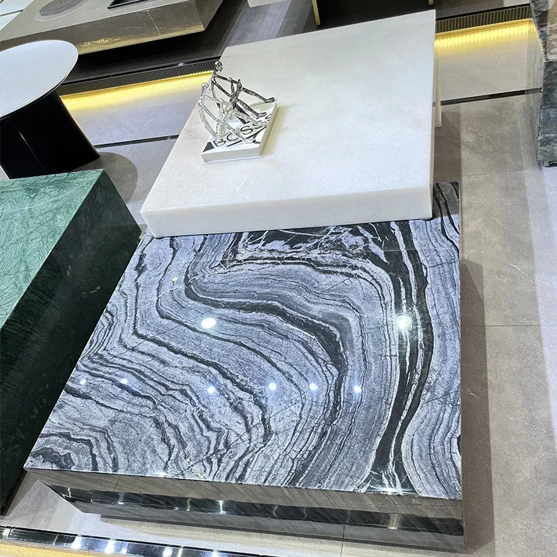 

Italian Style Light Luxury Minimalist Natural Marble Coffee Table Living Room Home Designer High-End
