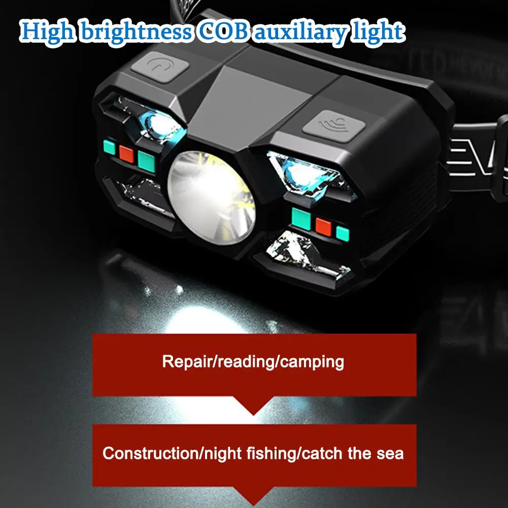 Strong Headlamp Sensor, Ultra-long Battery Life, Multi-functional Portable Portable Light, Waterproof Head-mounted Outdoor Light