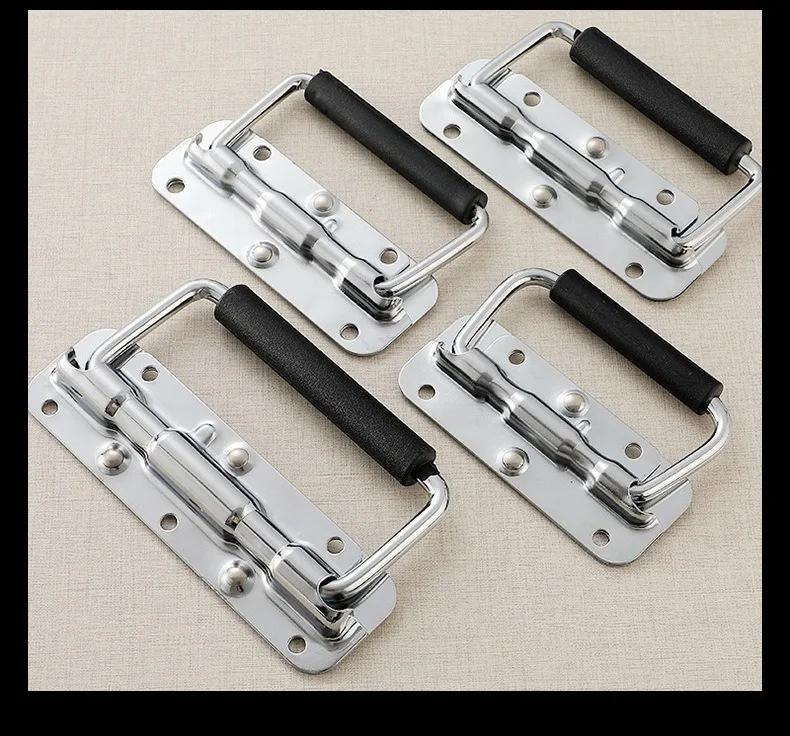 1 Stück Eisen/Stahl Federgriff für Gepäck, Klappbarer Griff für Werkzeugkasten, Beweglicher Ring für Industrieausrüstung und Schränke – Detail 11