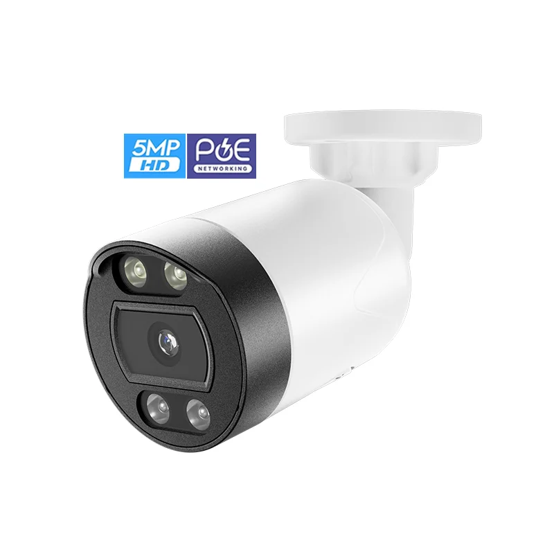 

IP66 Водонепроницаемая H.265 5MP HD POE Камера видеонаблюдения AI Обнаружение человека ИК Полноцветная IP-камера ночного видения