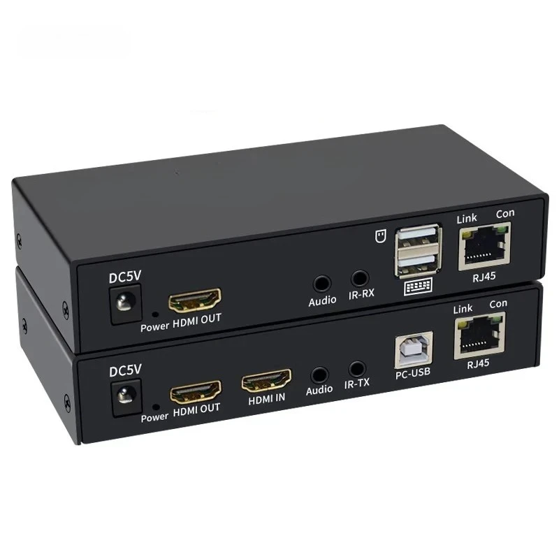 120M 4K KVM Extender HD RJ45 Extender over Cat5e/6 Cable HDTV KVM USB Ethernet Extender Support USB Keyboard Mouse for PC NVR