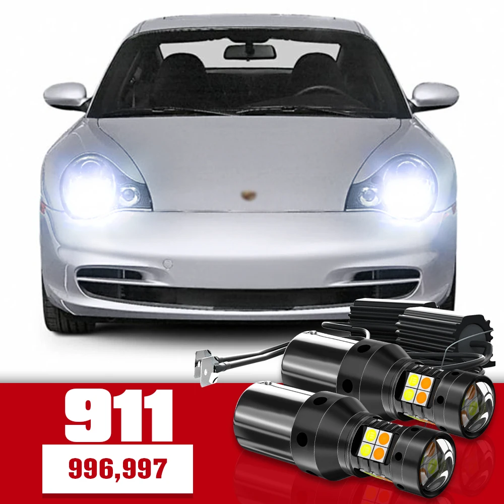 

2pcs LED Accessories Dual Mode Turn Signal+Daytime Running Light DRL For Porsche 911 (996,997)1997-2008 2003 2004 2005 2006 2007