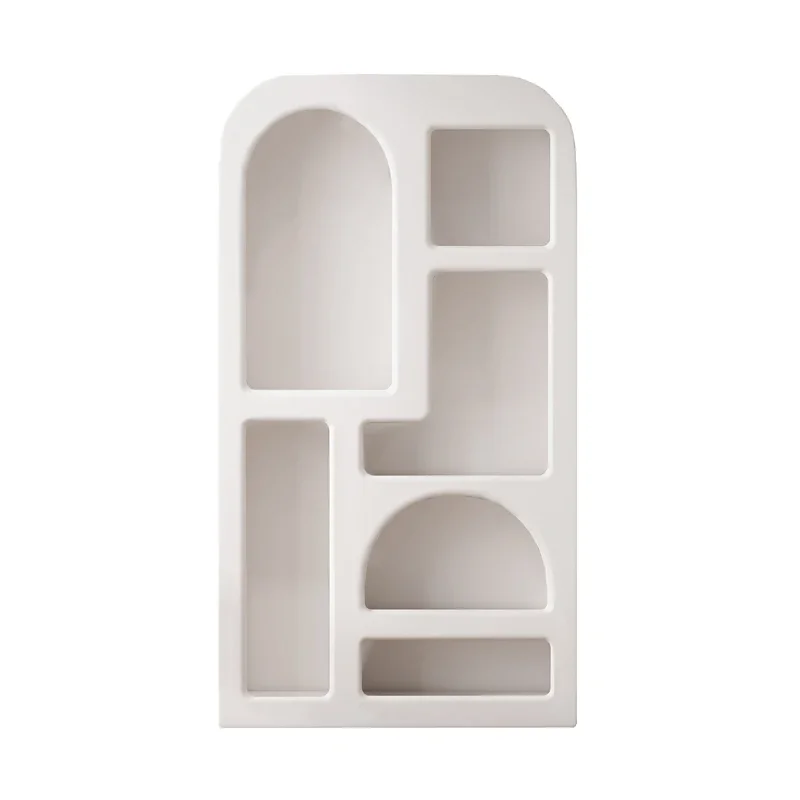 White cave cabinet display cabinet, product display and decoration cabinet, Nordic minimalist living room, arched storage