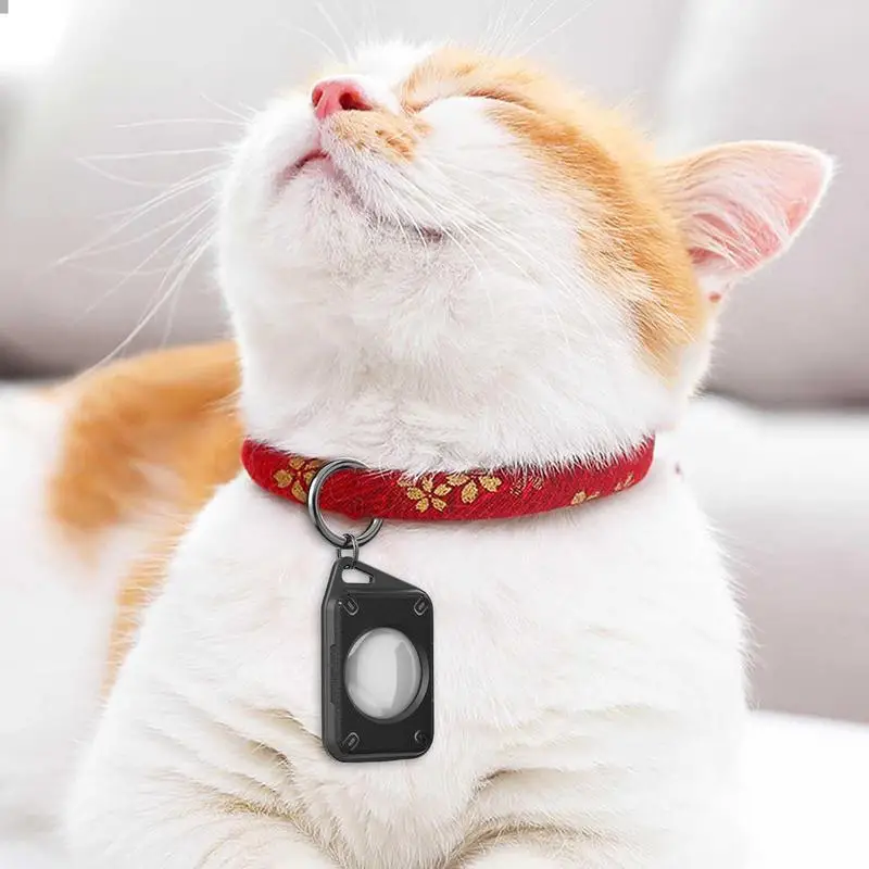 애완 동물 고양이 개 무선 추적기 커버 애플 에어태그 로케이터 방수 TPU 케이스 보호 쉘 안티 스크래치 키 체인