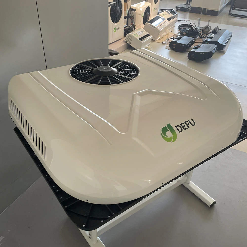 سقف علوي كهربائي تيار مستمر وقوف السيارات برودة على السطح تكييف الهواء شاحنة 12 فولت 24 فولت مكيف الهواء لشاحنة جرار #2