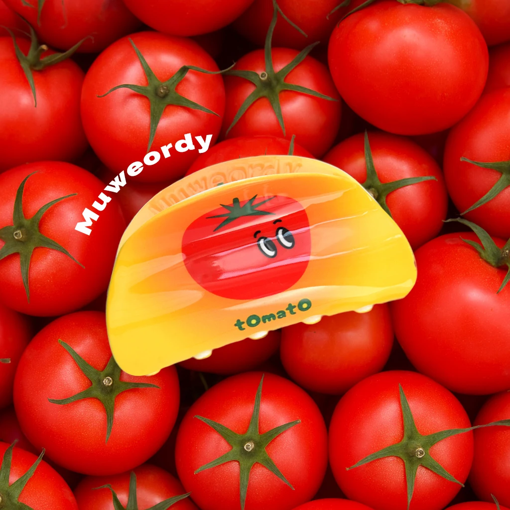 

Заколки для волос Muweordy с томатным принтом, оранжевые полукруглые заколки для волос, женские аксессуары для волос, модные заколки для волос в форме краба для девочек