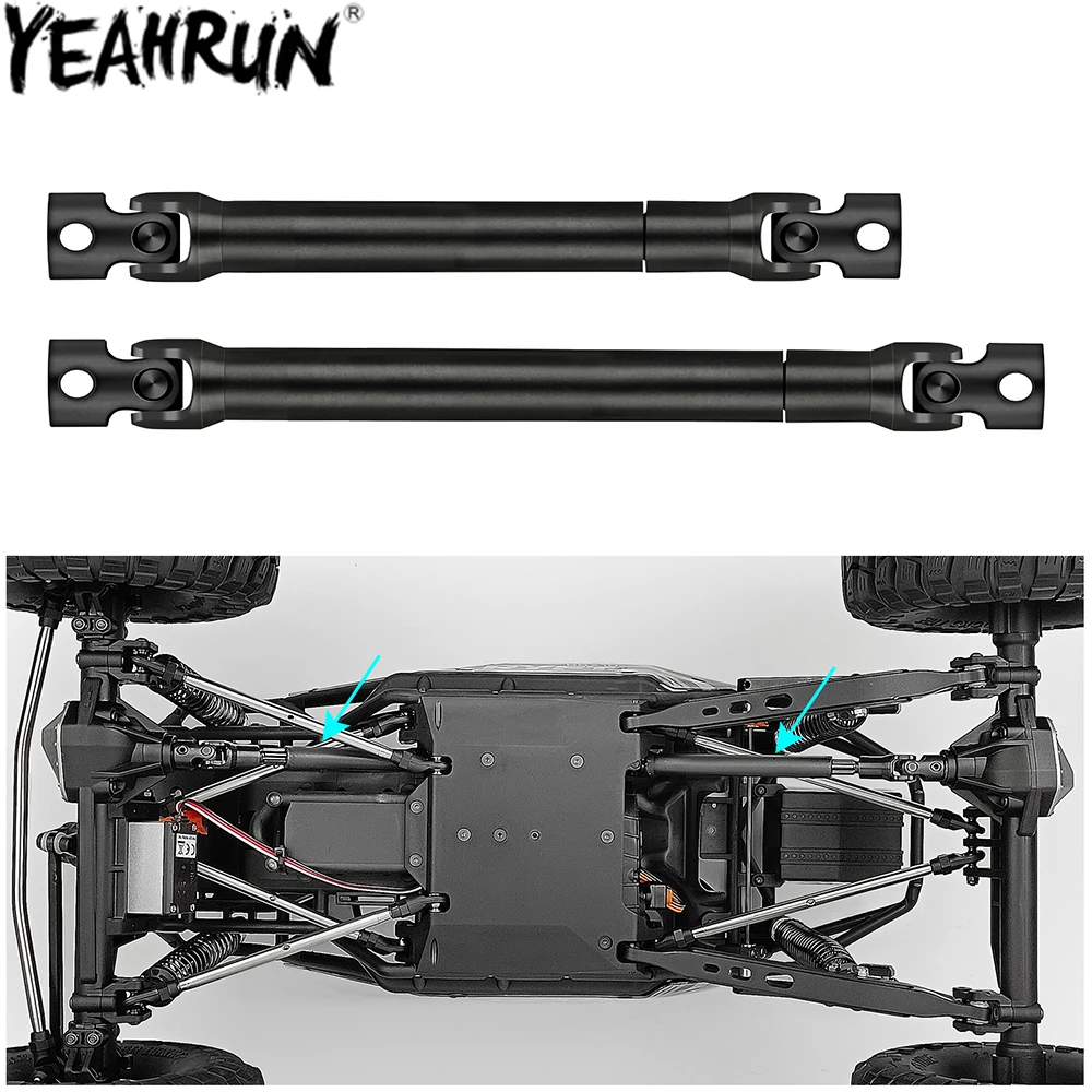 

YEAHRUN 2PCS Steel Heavy Duty Drive Shaft Front and Rear for Axial RBX10 AXI03005 1/10 RC Crawler Car Upgrade Parts