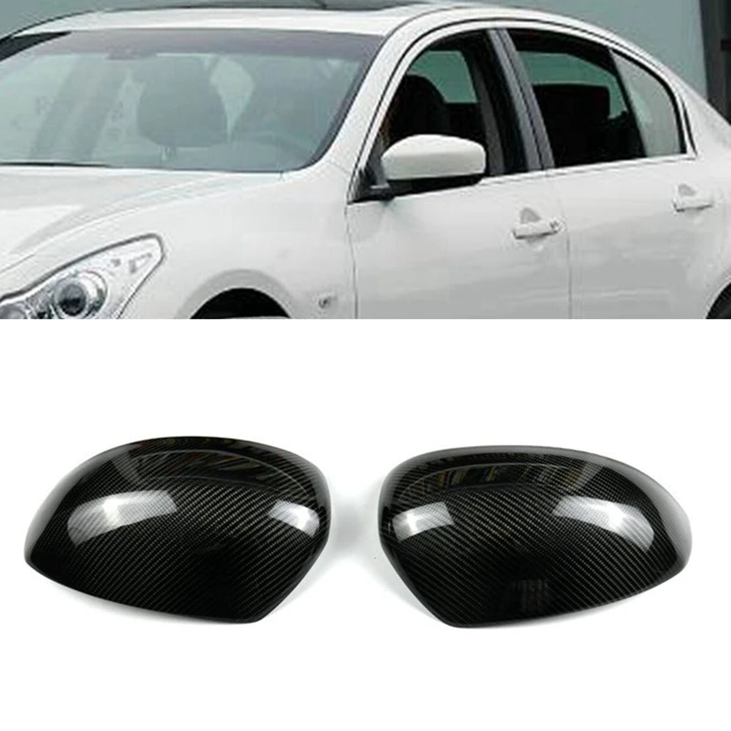 

For Infiniti G25 G37 2006 -2008 Real Carbon Fiber Rearview Side Mirror Cap Cover Trim