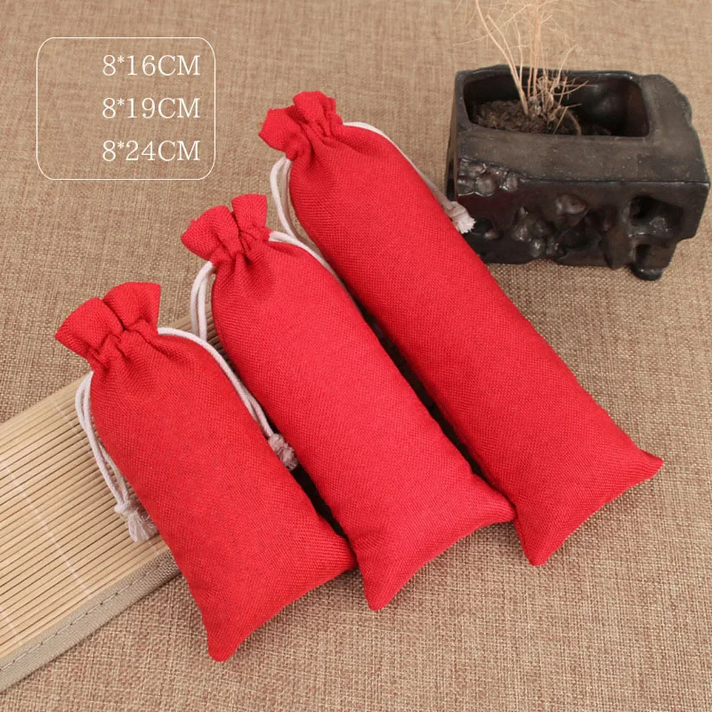 

50pcs Reusable Gift Pouches with Drawstring Dustproof Bags - 8x16cm 8x19cm 8x24cm Customizable Burlap Linen Party Decoration