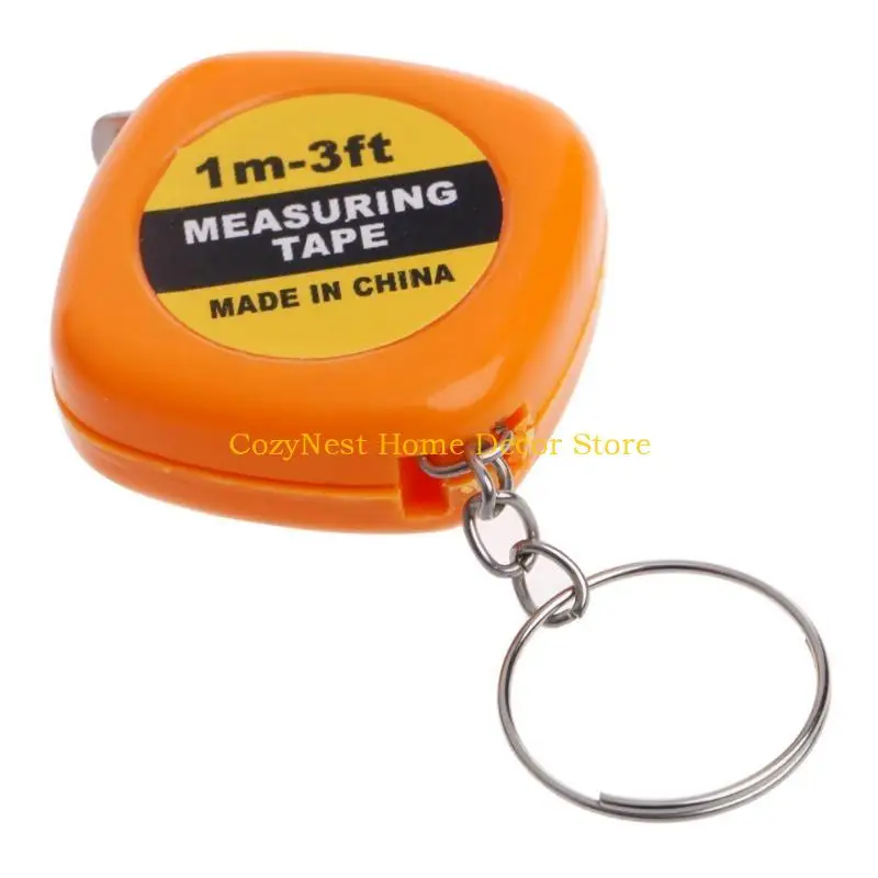92MF Easy Retractable Ruler Tape Measure Mini Portable Pull Ruler Keychain 1m/3ft
