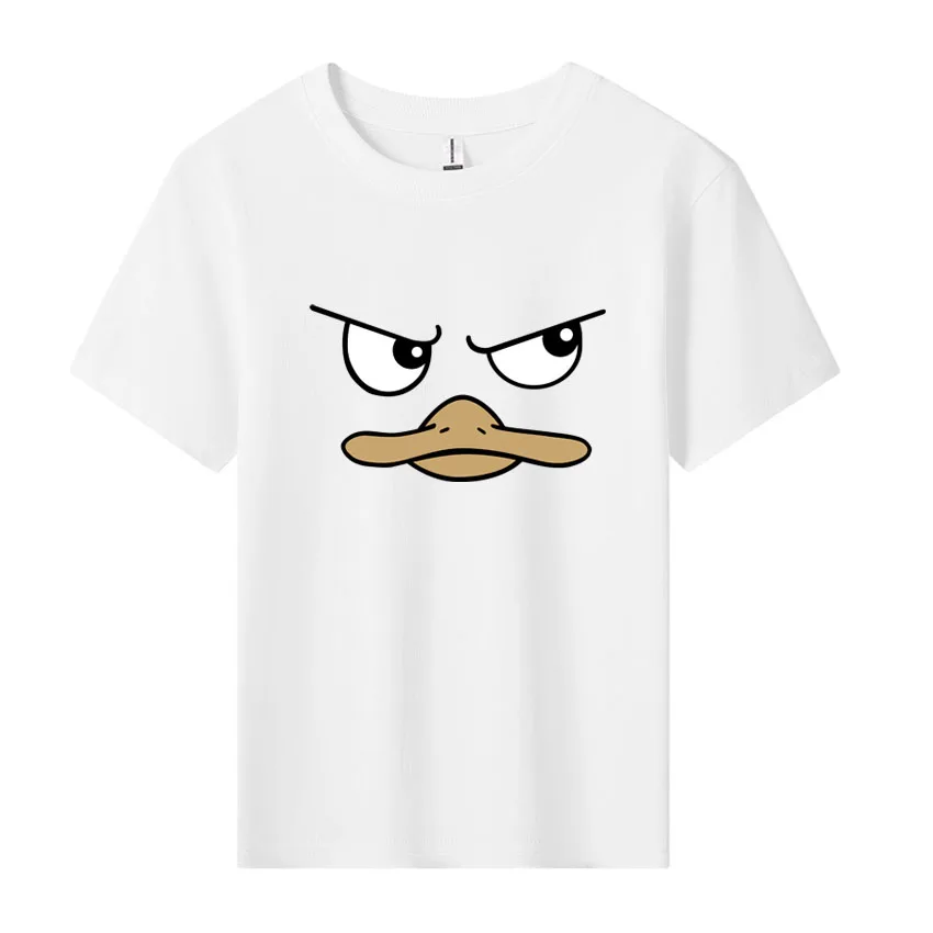 الصيف قصيرة الأكمام الاطفال تي شيرت أشعة الشمس بنين بنات أعلى الكرتون أنيمي بطة الوجه تصميم نمط مطبوعة لطيف الأطفال المحملة 2 قطعة