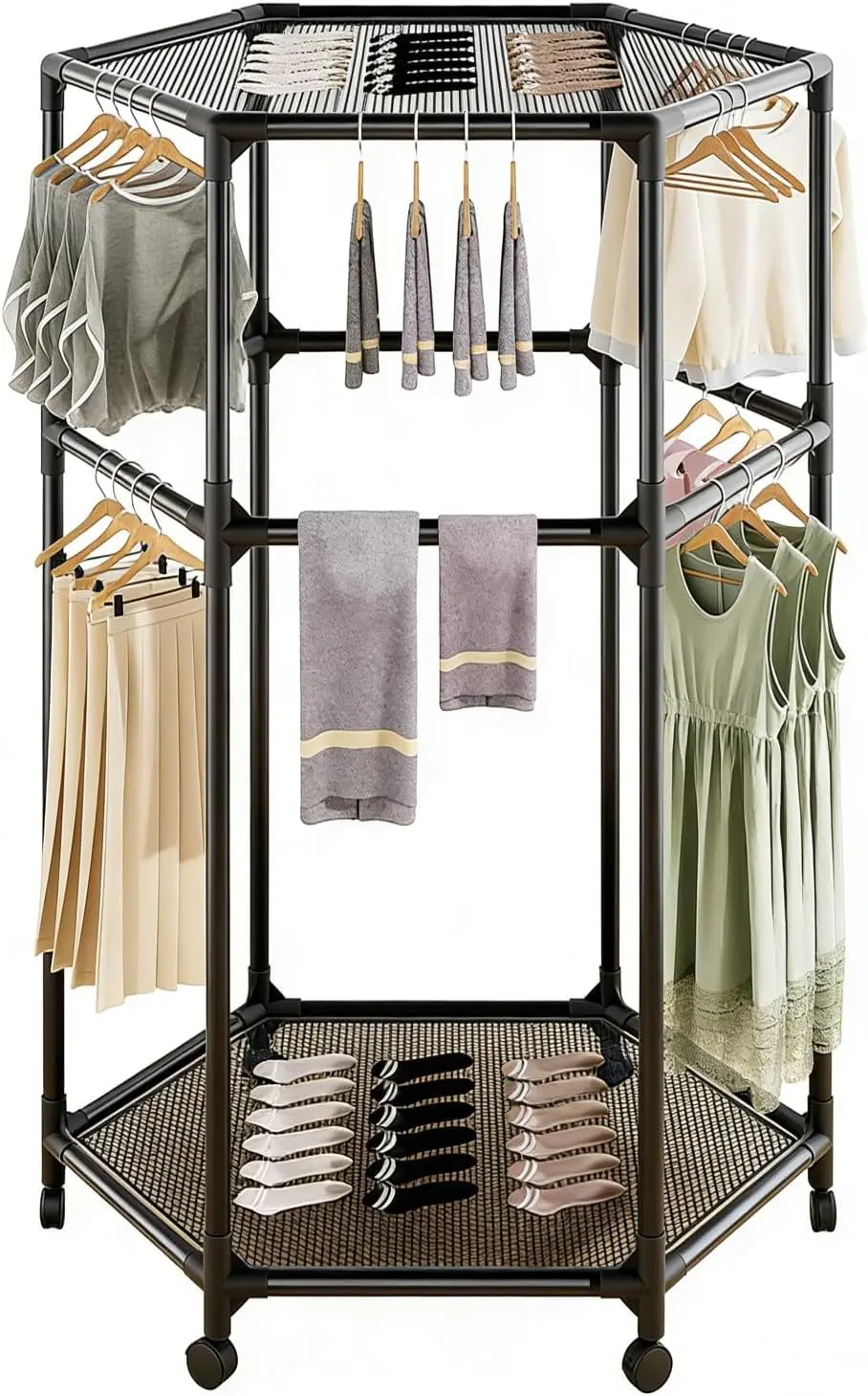 

Сушилка для белья на колесиках, компактная сушилка для дома, прочная металлическая конструкция, для балкона, гостиной, высота 70,1 дюйма