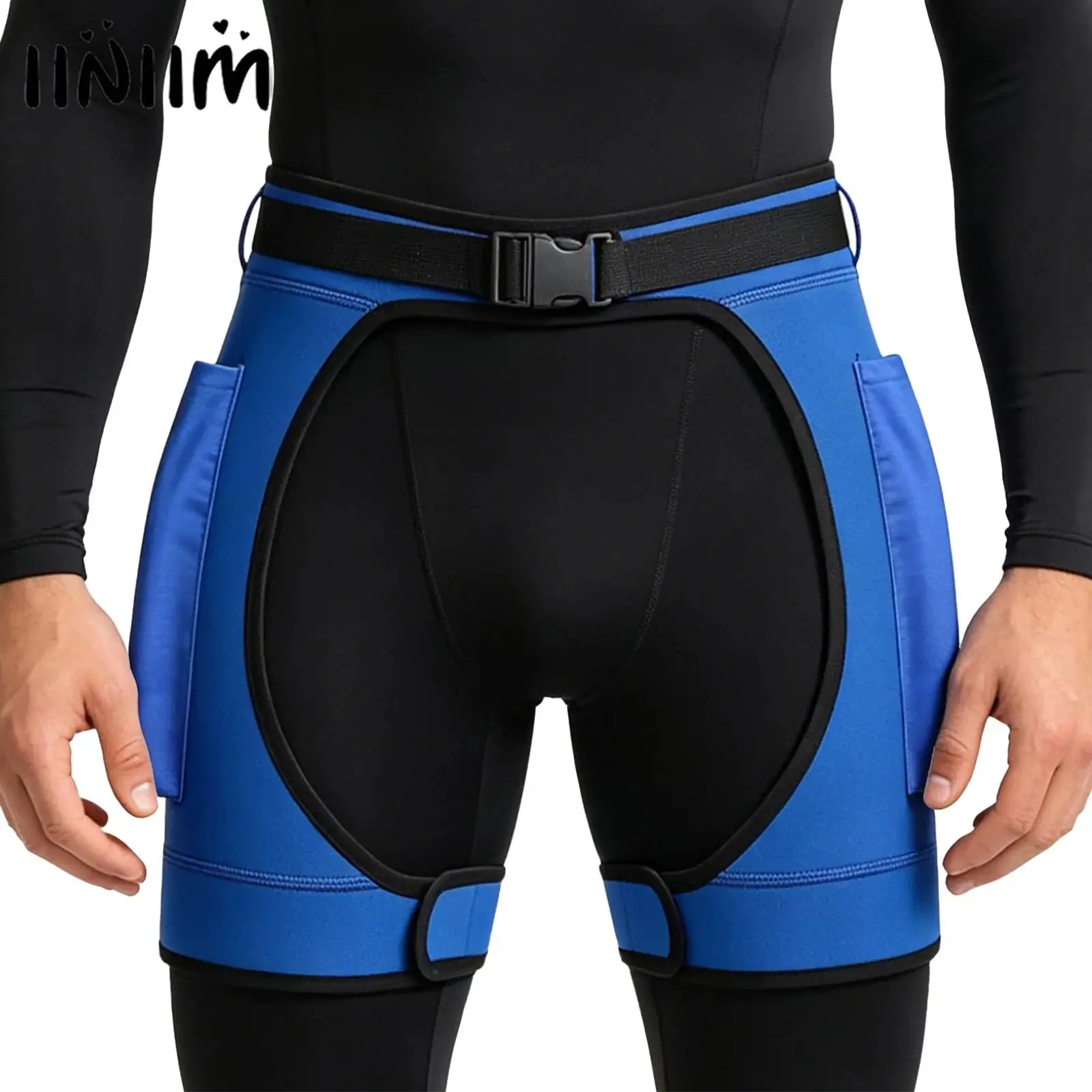 Mens Womens Swimwear Wetsuit Short Pants Zipper Large Pockets Swimsuit Adjustable Hook-loop Fastener Scuba Diving Stretch Shorts