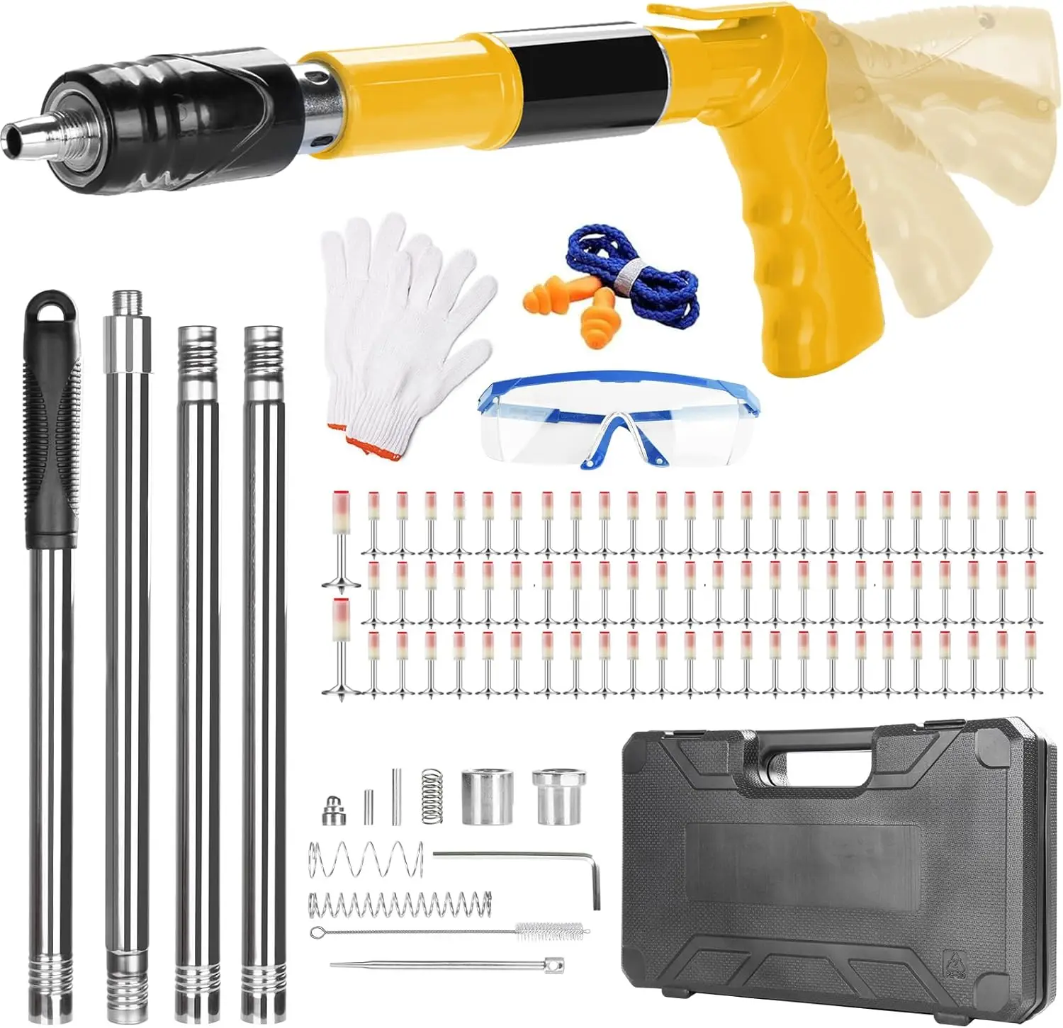 Herramienta Manual Multifuncional para Remaches y Clavos, para Paredes y Techos de Hormigón, Fijador Resistente para Instalación de Anclajes y Ranurado de Cables