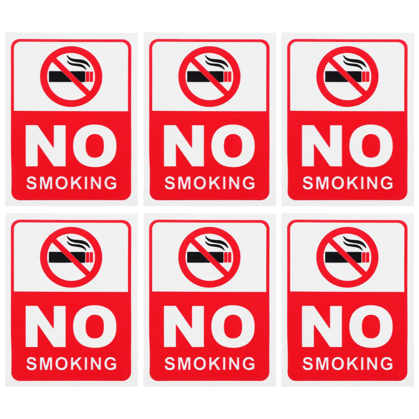 

6 Pcs No Smoking Sign Caution Stickers Self-adhesive Pvc Fire Extinguisher Signs for Business Office