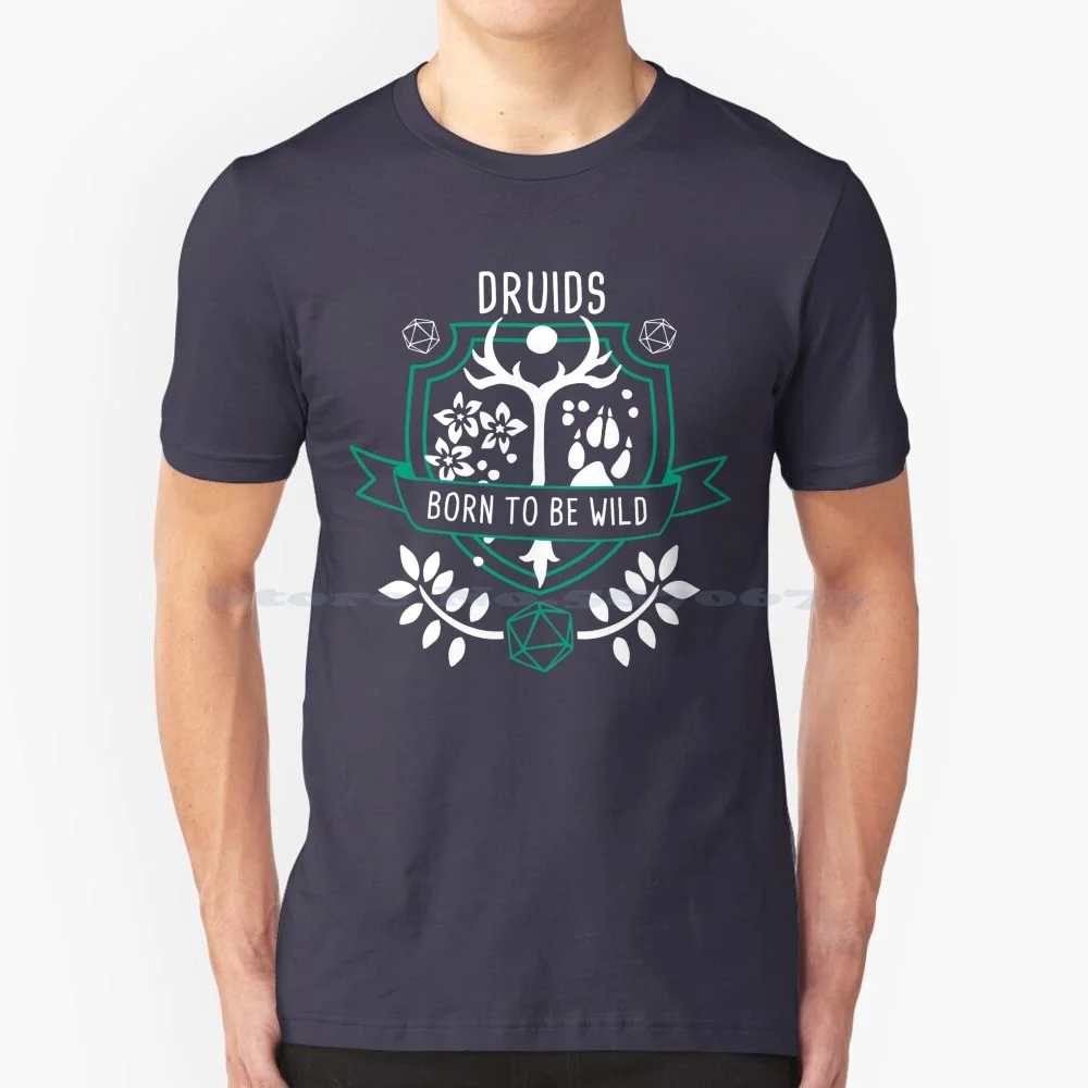 Rpg Class Druids T Shirt 100% Cotton Tee Druids Mages Rpg And Dragons