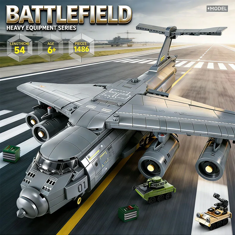 

Строительные блоки ВВС 54 см: транспортный самолет Yun-20, модель истребителя, конструктор, детская игрушка, подарок на праздник