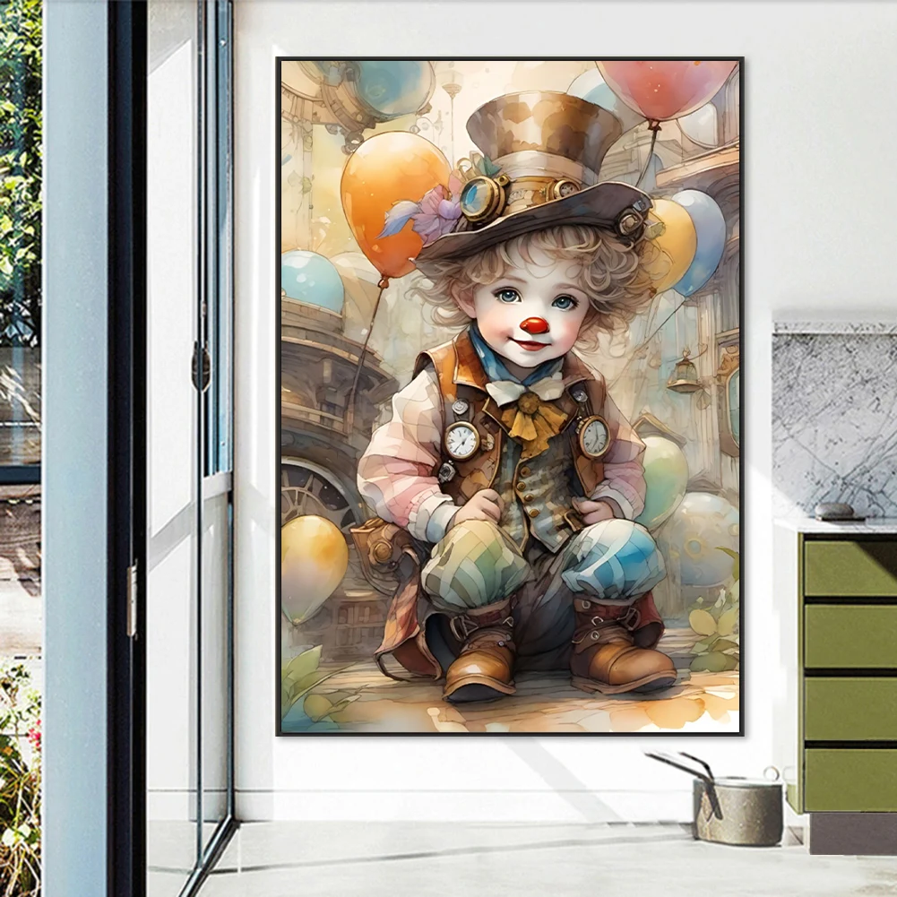 

5D DIY Full Round Drill Diamond Painting Clown Kit Home Decoration 50x70cm