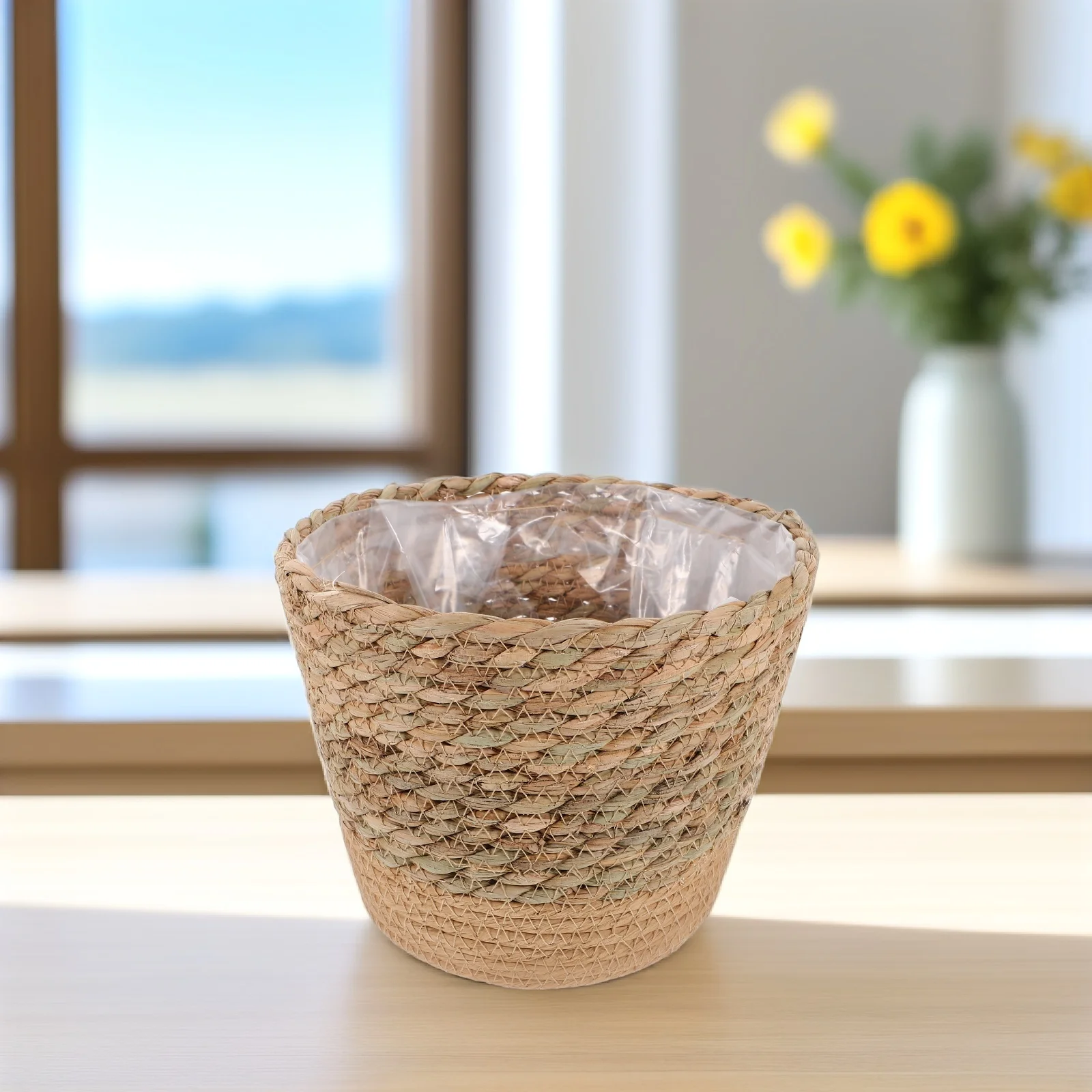 

Straw Woven Flower Pot Planter Basket for Indoor Plants Creative Home Decor Durable Rustic Balcony Living Room Plant Container