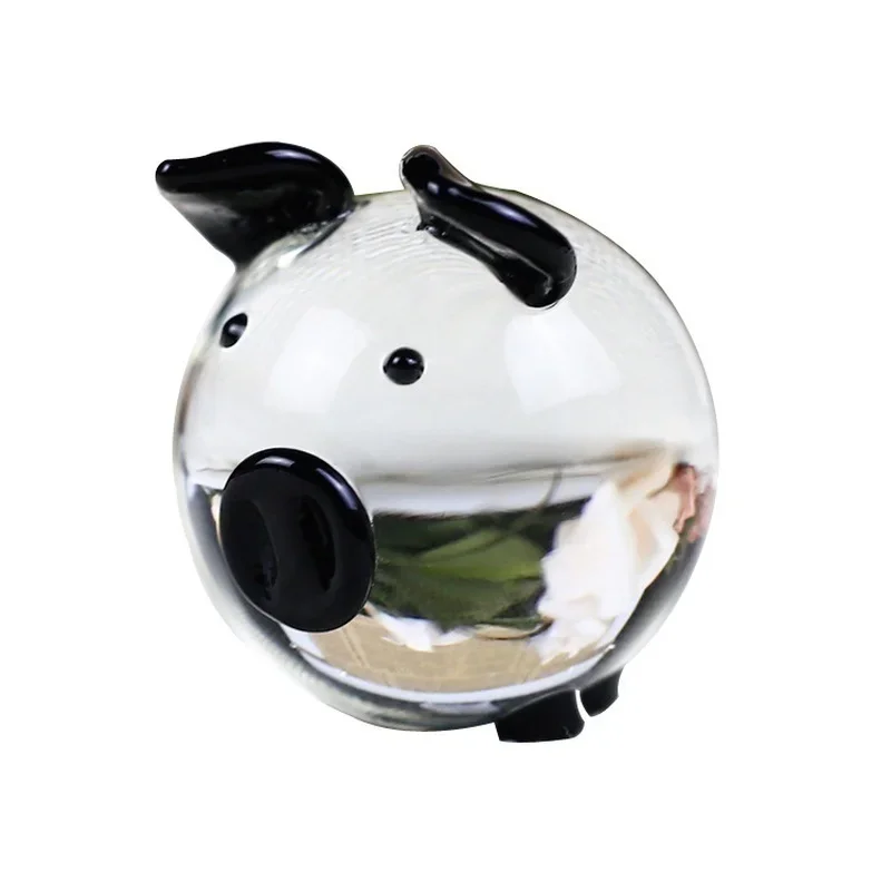 2020 Cute Glass Pig Figures Glass Miniatures Miniature Animal House Decoration Crafts Cute Ornaments