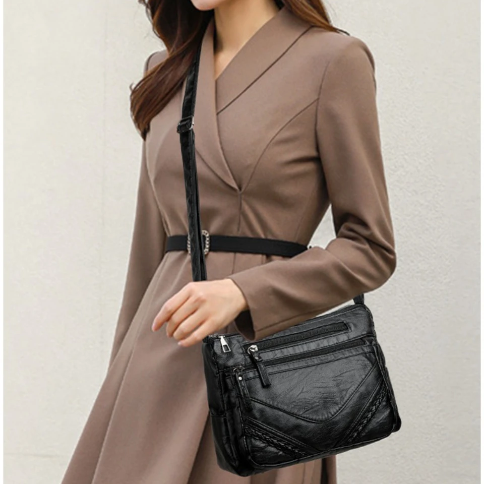 Top Selling Women Messenger Bags Matching-all Leather Feeling PU Shoulder Bags Fashion Gift for Girls & Middle Aged Female
