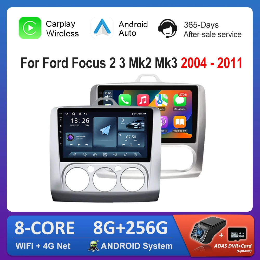 

for Ford Focus 2 3 Mk2 Mk3 2004 - 2011 Android Car Radio Multimedia Video Player Bluetooth 4G WiFi GPS Navigation DSP Stereo