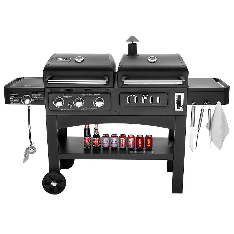 Outdoor Charcoal Gas Grill Dual-purpose Large Grill Precise Temperature Control