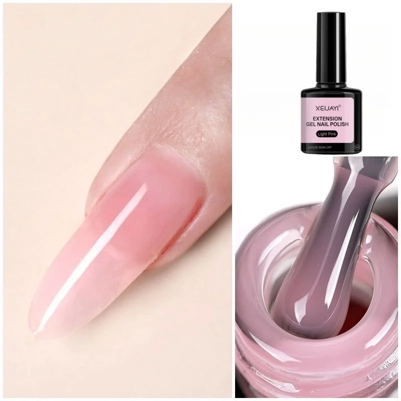 XEIJAYI Extension Nail Gel Jelly Pink White Clear Extended Liquid Gel Polish Self Leveling Soak Off UV Nail Stylist Supplies