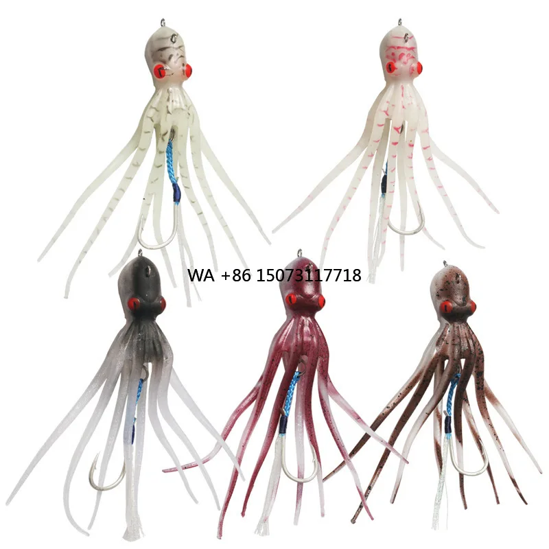 

60g to 300g Deep Sea Pvc Soft Octopus Bionic Squid Lures Trolling Soft Lures With UV or Glow