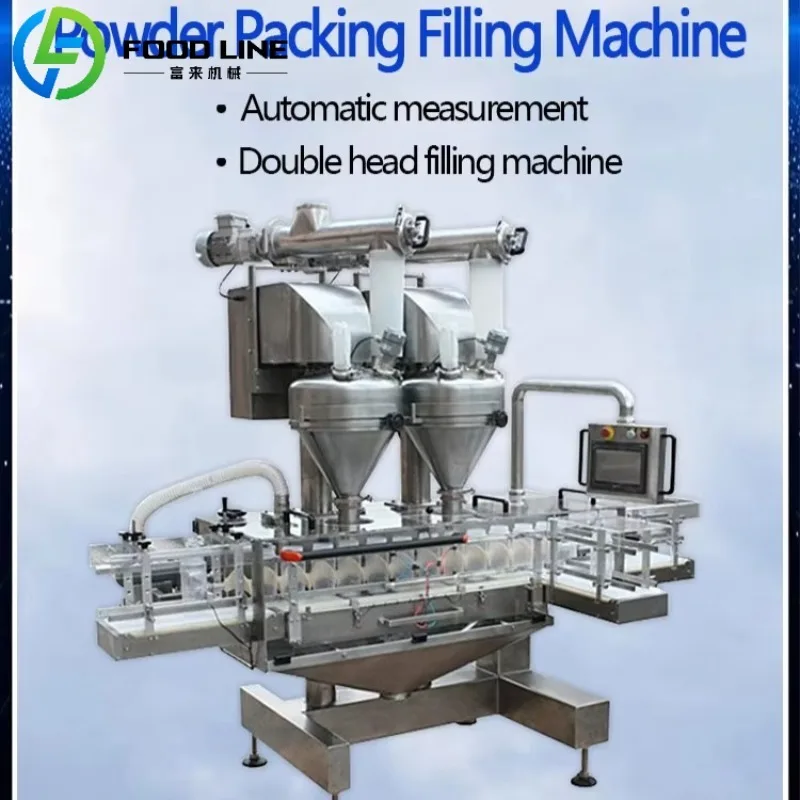 Riempitrice per bottiglie a doppia estremità di alta qualità adatta a tutti i tipi di bottiglie di riempimento di polvere