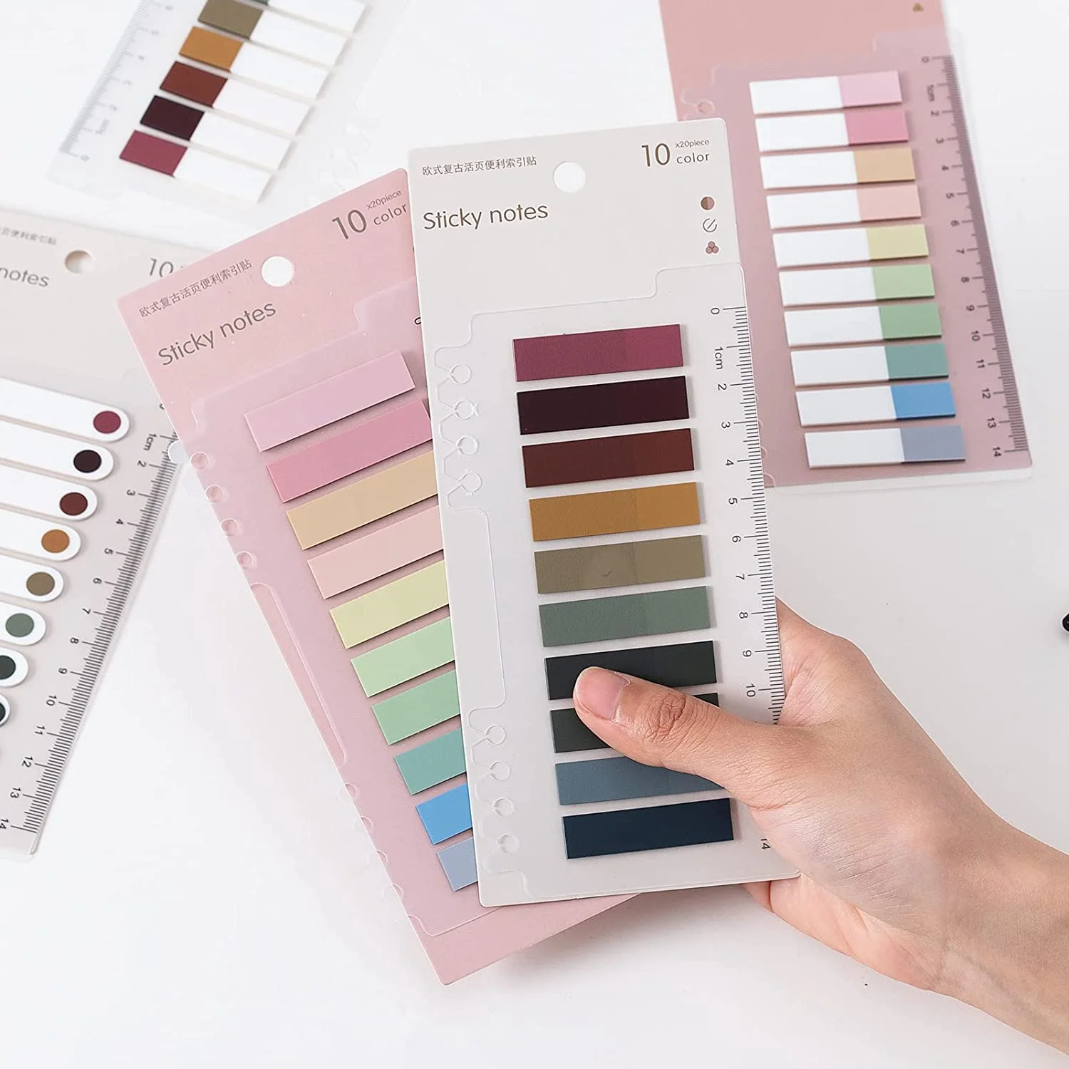 A19E-200Pcs Colored Page Markers, Sticky Tabs In 10 Colors,Neon Sticky Notes Flags,Waterproof Writable Page Flags
