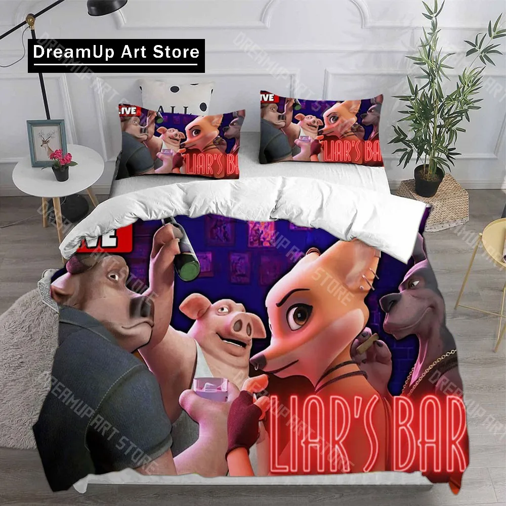 3D Printed Liars Bar Game Bedding Set for Boys Girls Duvet Cover Pillowcase Included Twin Queen King Full Single Double Sizes